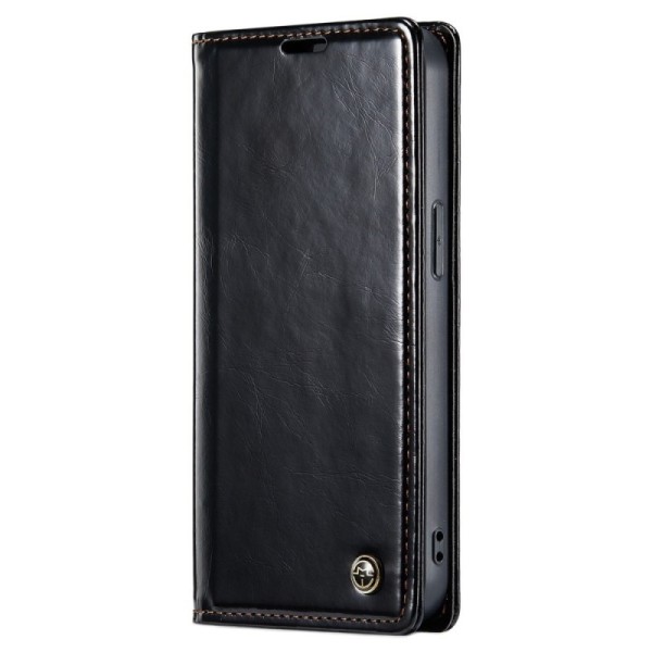 „CaseMe“ Leather Tugev tahke kaaned - must (iPhone 13)