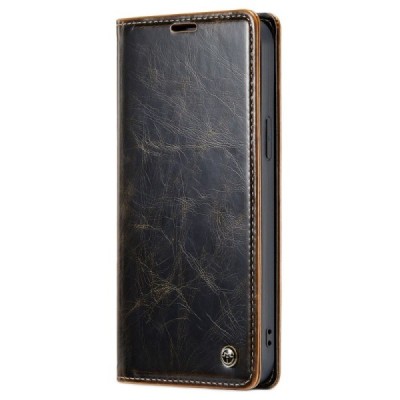 Apple iPhone 13 Pro „CaseMe“ Leather solidus atverčiamas rudas odinis dėklas - knygutė | Priedai.lt