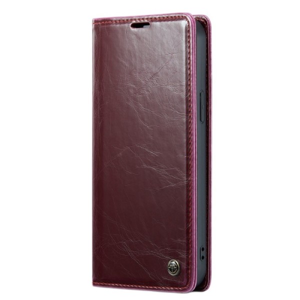 „CaseMe“ Leather Tugev tahke kaaned - burgundi (iPhone 14 Plus)