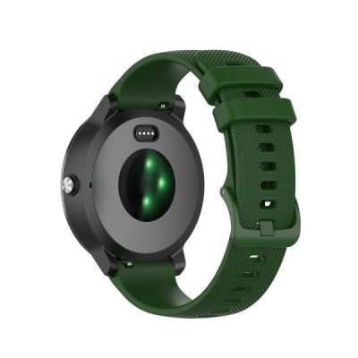 Išmaniojo laikrodžio (Samsung Galaxy Watch 4 / 5, Garmin) kieto silikono (TPU) žalia apyrankė | Priedai.lt