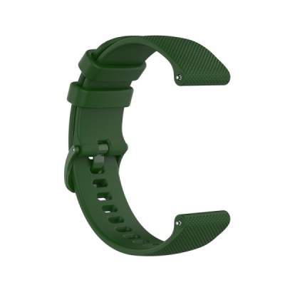 Išmaniojo laikrodžio (Samsung Galaxy Watch 4 / 5, Garmin) kieto silikono (TPU) žalia apyrankė | Priedai.lt