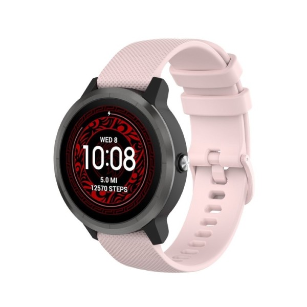 Išmaniojo laikrodžio kieto silikono (TPU) apyrankė - šviesiai rožinė (Samsung Galaxy Watch 5 / 5 Pro / 4 / Garmin Vivoactive 3