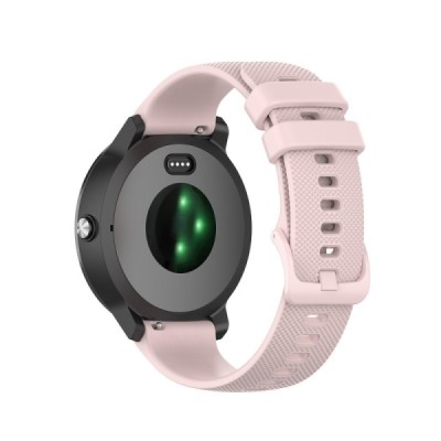 Išmaniojo laikrodžio (Samsung Galaxy Watch 4 / 5, Garmin) kieto silikono (TPU) šviesiai rožinė apyrankė | Priedai.lt