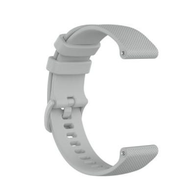Išmaniojo laikrodžio (Samsung Galaxy Watch 4 / 5, Garmin) kieto silikono (TPU) šviesiai pilka apyrankė | Priedai.lt