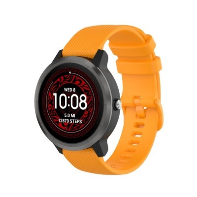 Išmaniojo laikrodžio (Samsung Galaxy Watch 4 / 5, Garmin) kieto silikono (TPU) oranžinė apyrankė | Priedai.lt