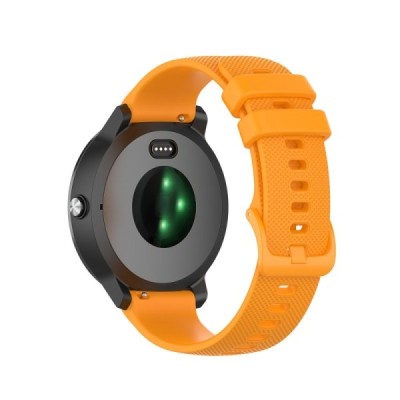 Išmaniojo laikrodžio (Samsung Galaxy Watch 4 / 5, Garmin) kieto silikono (TPU) oranžinė apyrankė | Priedai.lt