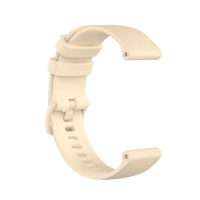 Išmaniojo laikrodžio (Samsung Galaxy Watch 4 / 5, Garmin) kieto silikono (TPU) smėlio spalvos apyrankė | Priedai.lt