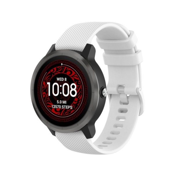 Išmaniojo laikrodžio kieto silikono (TPU) apyrankė - balta (Samsung Galaxy Watch 5 / 5 Pro / 4 / Garmin Vivoactive 3 / Venu)