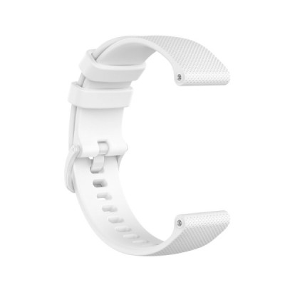 Išmaniojo laikrodžio (Samsung Galaxy Watch 4 / 5, Garmin) kieto silikono (TPU) balta apyrankė | Priedai.lt