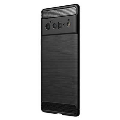 Google Pixel 6 Pro „Carbon“ kieto silikono TPU juodas dėklas - nugarėlė | Priedai.lt