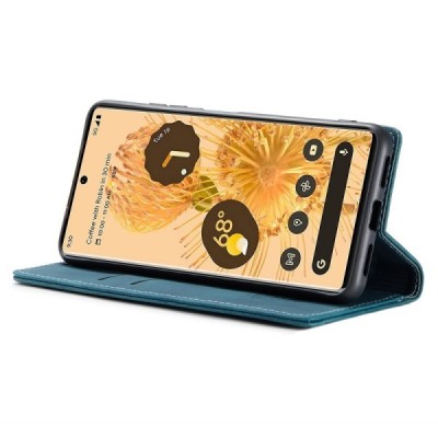 Google Pixel 6 Pro CaseMe Retro solidus atverčiamas žalias odinis dėklas - knygutė | Priedai.lt