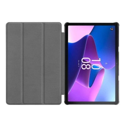 Lenovo Tab M10 10.1" Gen 3 (TB-328XU, TB-328FU) atverčiamas pilkas odinis dėklas (sulankstomas) | Priedai.lt