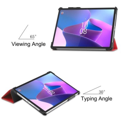 Lenovo Tab P11 Pro 11.2" Gen 2 atverčiamas raudonas odinis dėklas (sulankstomas) | Priedai.lt