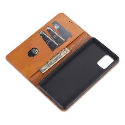 „AZNS“ Retro atverčiamas rudas odinis Samsung Galaxy S20 (G980) dėklas - knygutė | Priedai.lt