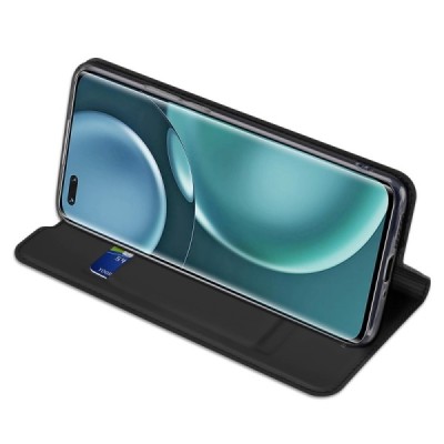 „Dux Ducis“ Skin serijos Huawei Honor Magic4 Pro juodas odinis atverčiamas dėklas | Priedai.lt
