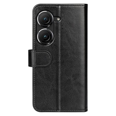 Asus Zenfone 9 (AI2202) atverčiamas juodas odinis dėklas - piniginė | Priedai.lt