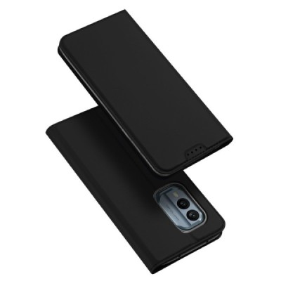 „Dux Ducis“ Skin serijos Nokia X30 5G juodas odinis atverčiamas dėklas | Priedai.lt