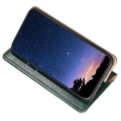 Solidus Huawei Nova 10 Pro žalias odinis atverčiamas dėklas | Priedai.lt