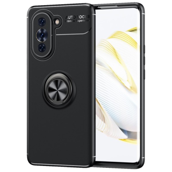 „FOCUS“ Kickstand Kõva silikoon (TPU) kaaned - must (Nova 10 Pro)