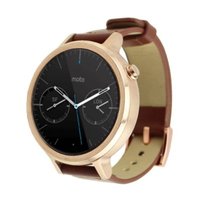 Deluxe išmaniojo laikrodžio Motorola Moto 360 odinė ruda apyrankė | Priedai.lt