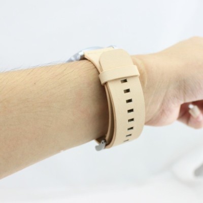 Deluxe išmaniojo laikrodžio Motorola Moto 360 odinė smėlio spalvos apyrankė | Priedai.lt