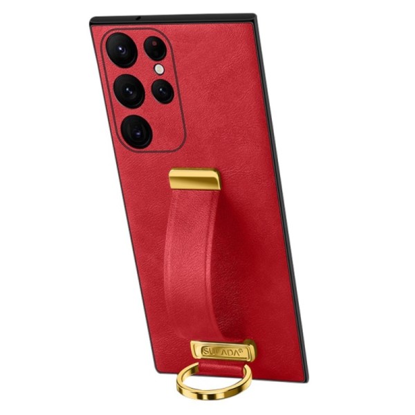 „Sulada“ Leather Kickstand kaaned - punane (Galaxy S23 Ultra)