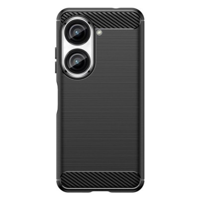 Asus Zenfone 9 (AI2202) „Carbon“ kieto silikono TPU juodas dėklas - nugarėlė | Priedai.lt