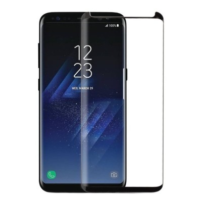 Samsung Galaxy S8 (G950) „Premium“ Tempered Glass sustiprintos apsaugos juodas pilnai dengiantis apsauginis ekrano stiklas 0,2 m
