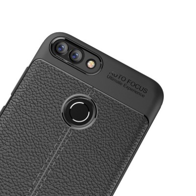 Huawei P smart 2018 (Enjoy 7S) kieto silikono TPU juodas dėklas - nugarėlė | Priedai.lt