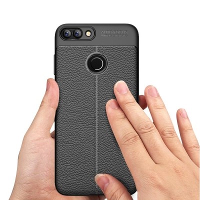 Huawei P smart 2018 (Enjoy 7S) kieto silikono TPU juodas dėklas - nugarėlė | Priedai.lt
