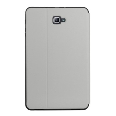 Samsung Galaxy Tab A 10.1 2016 (T580, T585) Bi-fold atverčiamas švieiai pilkas odinis dėklas - knygutė | Priedai.lt