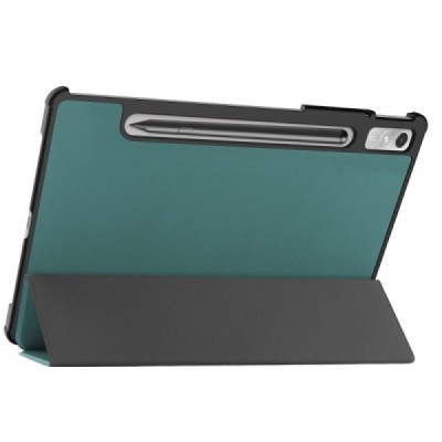 Lenovo Tab P11 Pro 11.2" Gen 2 atverčiamas žalias odinis dėklas (sulankstomas) | Priedai.lt