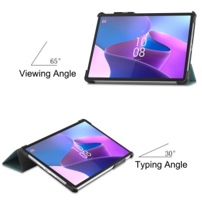 Lenovo Tab P11 Pro 11.2" Gen 2 atverčiamas žalias odinis dėklas (sulankstomas) | Priedai.lt