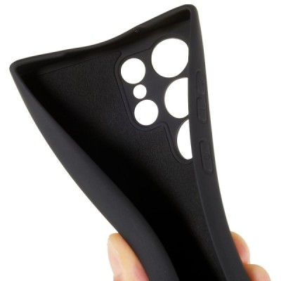 Samsung Galaxy S23 Ultra (SM-S918) kieto silikono TPU juodas dėklas - nugarėlė | Priedai.lt