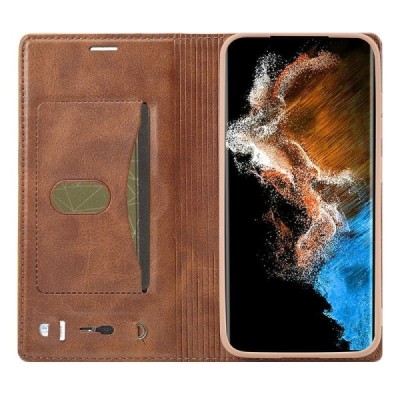 „Lc.Imeeke“ Samsung Galaxy S23+ (SM-S916) rudas odinis atverčiamas dėklas | Priedai.lt