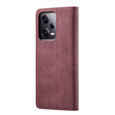 Xiaomi Redmi Note 12 Pro (Poco X5 Pro) CaseMe Retro solidus atverčiamas bordo odinis dėklas - knygutė | Priedai.lt