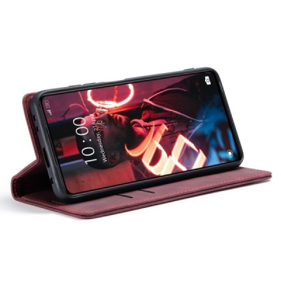 Xiaomi Redmi Note 12 Pro (Poco X5 Pro) CaseMe Retro solidus atverčiamas bordo odinis dėklas - knygutė | Priedai.lt