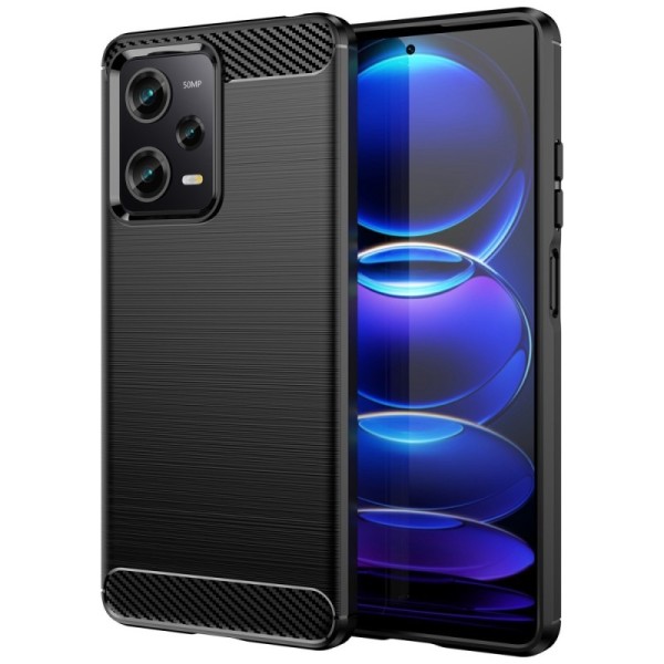 „Carbon“ Kõva silikoon (TPU) kaaned - must (Redmi Note 12 Pro / Poco X5 Pro)