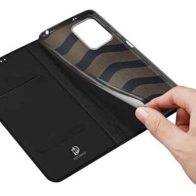 „Dux Ducis“ Skin serijos Xiaomi Redmi Note 12 (Poco X5 5G) juodas odinis atverčiamas dėklas | Priedai.lt