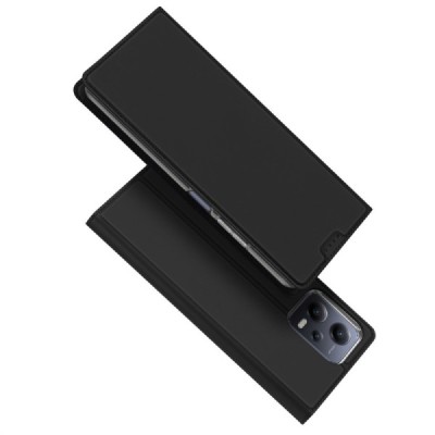 „Dux Ducis“ Skin serijos Xiaomi Redmi Note 12 (Poco X5 5G) juodas odinis atverčiamas dėklas | Priedai.lt