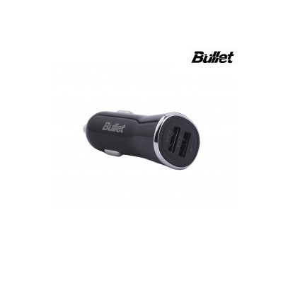„Bullet“ automobilinis įkroviklis su dviem USB lizdais (4.8A) | Priedai.lt