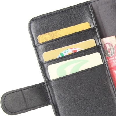 OnePlus 5T „Leather“ Leather atverčiamas juodas odinis dėklas - knygutė | Priedai.lt