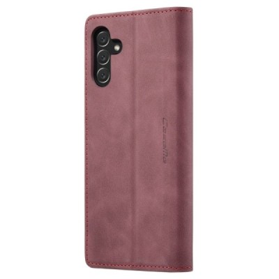 Samsung Galaxy A34 5G (SM-A346E) CaseMe Retro solidus atverčiamas bordo odinis dėklas - knygutė | Priedai.lt