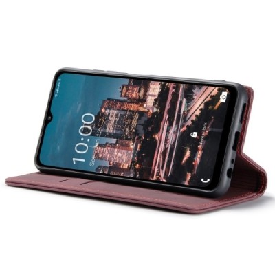 Samsung Galaxy A34 5G (SM-A346E) CaseMe Retro solidus atverčiamas bordo odinis dėklas - knygutė | Priedai.lt