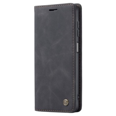 Samsung Galaxy A34 5G (SM-A346E) CaseMe Retro solidus atverčiamas juodas odinis dėklas - knygutė | Priedai.lt