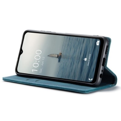 Samsung Galaxy A34 5G (SM-A346E) CaseMe Retro solidus atverčiamas žalias odinis dėklas - knygutė | Priedai.lt