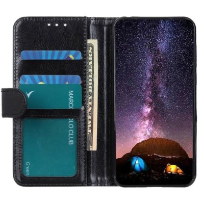 Samsung Galaxy A34 5G (SM-A346E) atverčiamas juodas odinis dėklas - piniginė | Priedai.lt