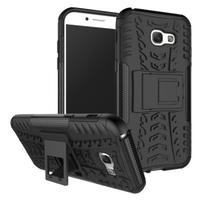 Sustiprintos apsaugos „Kickstand“ Samsung Galaxy A5 2017 (A520) juodas kieto silikono (TPU) ir plastiko dėklas | Priedai.lt