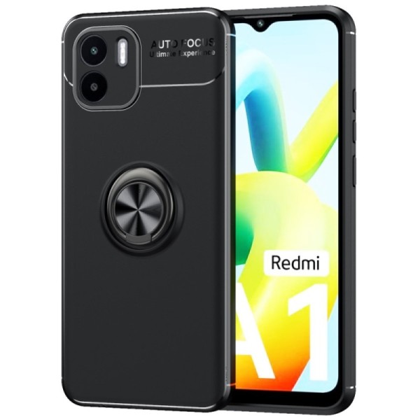 „FOCUS“ Kickstand Kõva silikoon (TPU) kaaned - must (Redmi A2 / A1)