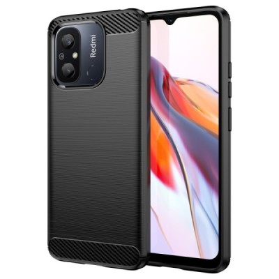 Xiaomi Redmi 12C „Carbon“ kieto silikono TPU juodas dėklas - nugarėlė | Priedai.lt
